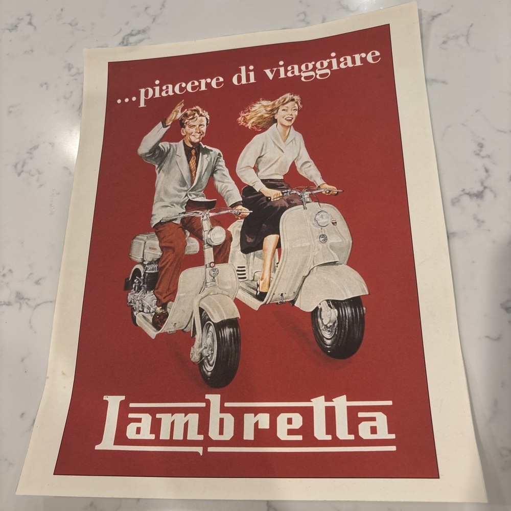 Lambretta Scooter Motorcycle Italian Vintage Advertising Reprint Poster 11x14